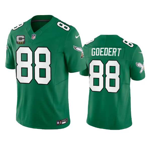 Mens Philadelphia Eagles #88 Dallas Goedert Green 2023 F.U.S.E. With C Patch Vapor Untouchable Stitched Football Jersey